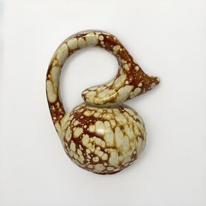 Unique Studio Art Pottery Pitcher Vase Pot Marble Design Ceramic Vessel 6.25”